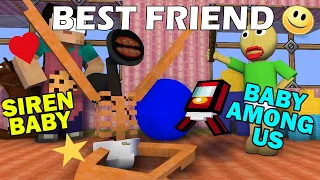 Download Monster School : BABY SIREN HEAD AND AMONG US BECOME BEST FRIEND - Minecraft Animation MP3