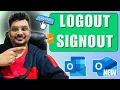 Logout or Sign-out from Outlook - Quick Tutorial