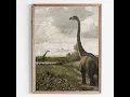 Country Landscape Dinosaur Art Print