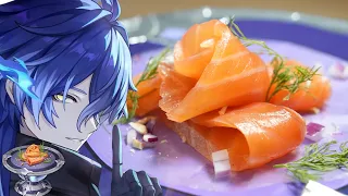 【原神料理】フリンズの青炎でサーモンを燻す🐟🔥オリジナル料理「長き夜に燃ゆる炎」再現!Flins’ Special Dish “Long Night Alight” IRL Genshin