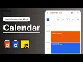 Build a Responsive Calendar App with HTML CSS and Javascript Tutorial 2024