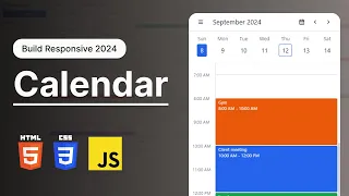Build a Responsive Calendar App with HTML CSS and Javascript Tutorial 2024