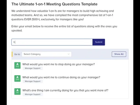 1 On 1 Meeting Questions For Managers Browse Most Popular 1 On 1 Questions By Categories Product Hunt