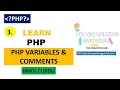 PHP Variables and Comments Tutorial in Hindi Urdu PHP Tutorial For Beginners PHP Tutorial