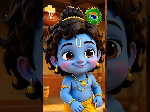 बाल गोपाल की माखन मस्ती | Little Krishna Song #youtubeshorts #cartoon #animation
