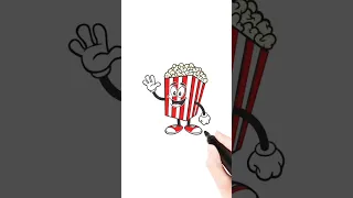 Cute Popcorn Drawing