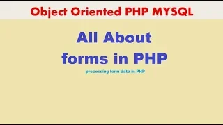 PHP MYSQLi TUTORIAL 15 FORMS IN PHP