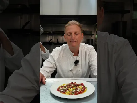 RECIPE⬇️ Sam & Sam Clark-grilled romero pepper salad with chopped egg & anchovy #chef #recipe #salad