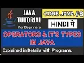 Operators and Types of Operators in Java What is Operator in Java Java Operators Hindi