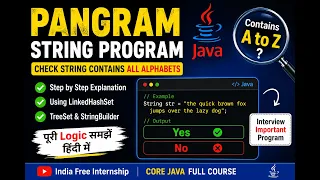 Pangram String Program in Java Check String Contains All Alphabets Java Interview Program