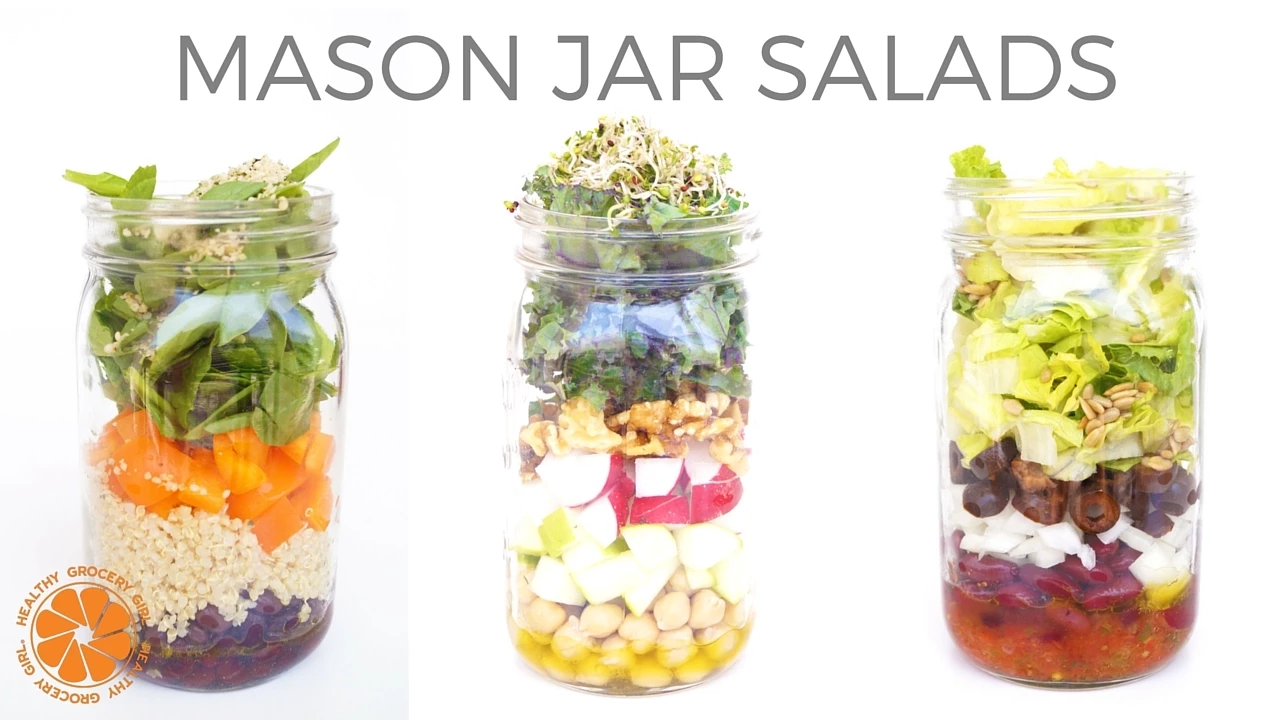 3 Mason Jar Salad Meals   Healthy & Affordable Lunch Ideas   Healthy Grocery Girl Cooking Show