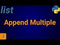 How To Append Multiple Items To A List In Python