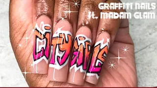 RECREATING JT CITY GIRLS NAILS GRAFFITI NAILS madamglam chaunlegend