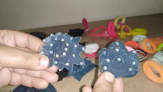 علشان العيد قرب تعلم كيفية عمل توك الشعر من القماش الجينز والقصاقيص 