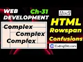 Table Layout Design 4 Rowspan HTML tutorial for beginners Web Development Tutorial in Hindi