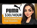 PUMA Hiring Remote Jobs Paid Training Little Experience Remote Work From Home Jobs 2026