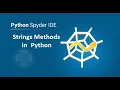 Python Tutorials for Beginners Strings Methods or functions in Python