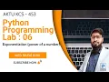 Python Programming Lab 06 AKTU KCS453