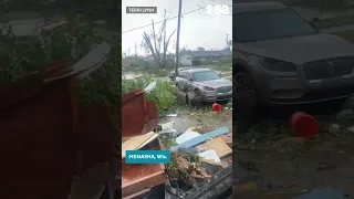 Cellphone captured destruction in Menasha Wisconsin on Monday