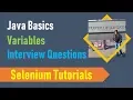 3A Java Basics for Selenium - Java Variables