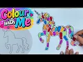 Colourful Unicorn Colouring Page Easy Marker Colouring for Relaxation Colour With Me