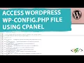 How to Access WordPress wp-config php File using cPanel Open Edit Config File