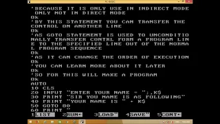 GW BASIC LESSON 24 GOTO STATEMENT UNCONDITIONAL TRANSFER