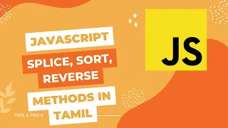 JavaScript Array splice sort reverse methods in Tamil Programming in Tamil