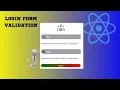Login Form Validation using React Js