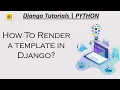 Render Template In Django Part4 Django Tutorials