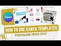 How to use Canva Templates purchased from Etsy - Social Media Templates Ad Templates and More