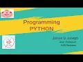 Python Programming - Basics Mr Jaison D Joseph Asst Professor CAS Perissery