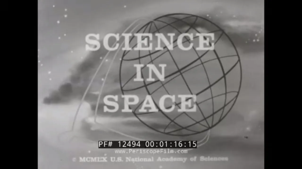 "SCIENCE IN SPACE" EARLY 1960s SPACE EXPLORATION FILM SPUTNIK & EXPLORER VANGUARD ROCKET 12494