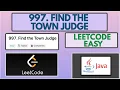 Leetcode 997 Find the Town Judge Easy Java Solution