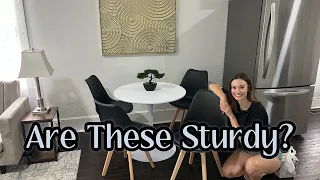 Amazon review Giantex modern dining chairs with padded seats and wood legs
