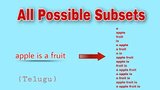All Possible Subsets Problem solving coding practice - 35
