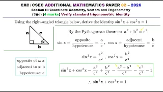 Derive Pythagorean Trigonometric Identity (2026-3d-Add Maths P2s)