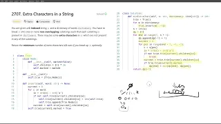 September 23 2024 LeetCode daily part 2 2707 Extra Characters in a String - Python solution