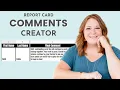 Report Card Comment Creator Google Sheets
