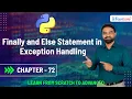 Finally and Else Statement in Exception Handling Python for Beginners Chapter 72