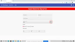 Angular Material User Registration Form