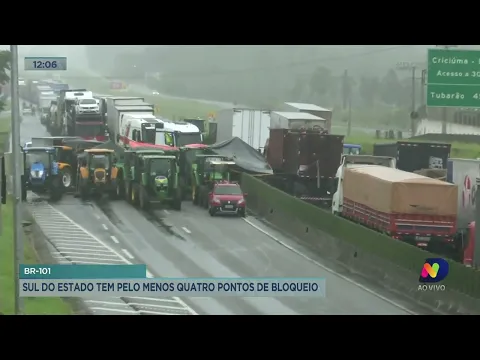 Rodovias na região Sul de SC são bloqueadas na manhã desta segunda-feira
