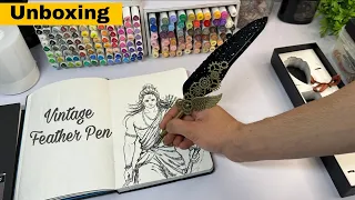 Unboxing 😳 Vintage Feather pen for first time 👀 