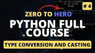 Type casting and data type conversions in Python Python Tutorial - Python Full Course 2023