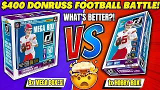 1 HOBBY BOX vs 8 MEGA BOX BATTLE OF 2025 DONRUSS FOOTBALL