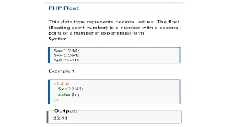 PHP Data types FLOAT learn PHP TUTORIAL PART 10