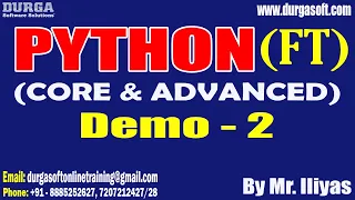 PYTHON Fast Track tutorials Demo - 2 by Mr Iliyas On 17-04-2025 6 30AM IST