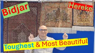 بهترین فرش های دستباف در مقابل مقاوم ترین آنها فرش بیجار ایرانی و فرش ابریشمی هرکه ترکی دندنها