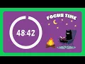 Pomodoro Timer 50/10 2 Hours | Brown Noise ＋ bonfire | for ADHD Focus