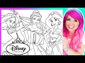 Coloring Disney Princess Coloring Pages Rapunzel Jasmine Belle Prismacolor Markers